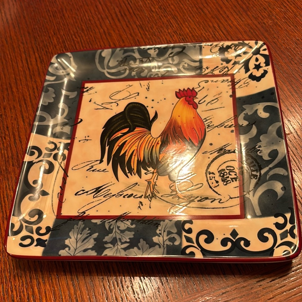 Certified International Geoffrey Allen Rooster salad lunch plate - BLUE…